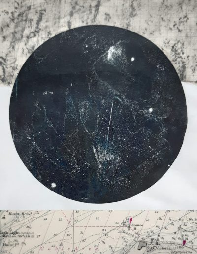 Dark Moon, Monoprint, Collage, 24cm x 20cm (unframed)