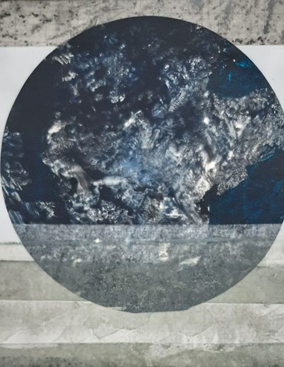 Moon Dreaming, Monoprint, Collage, 20cm x 20cm (unframed)